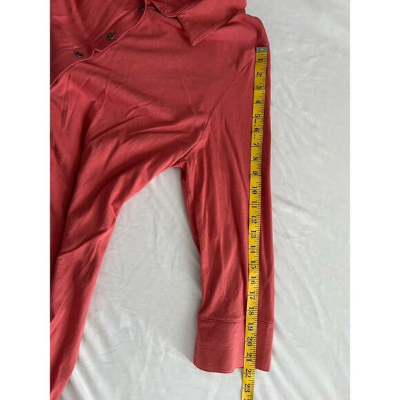 Soft Surroundings Button Front Tunic Blouse Womens Size XL Coral Boho Casual - Picture 8 of 8